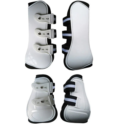 Adjustable Horse Leg Boots (4-Piece Set) - Front & Hind Tendon Protection with PU Shell and Neoprene