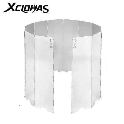 Aluminum Alloy Wind Shield Screen for Gas Stove - Windproof Camping Burner Guard (8/9/10/12/14/16 Plates) - Outdoor Picnic Cooking Accessory