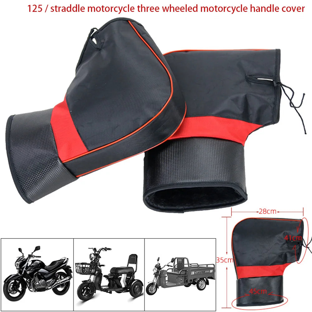 Motorcycle Handlebar Muffs - Thick Warm Rainproof Winter Gloves for Scooter & Motorcycle (1 Pair)