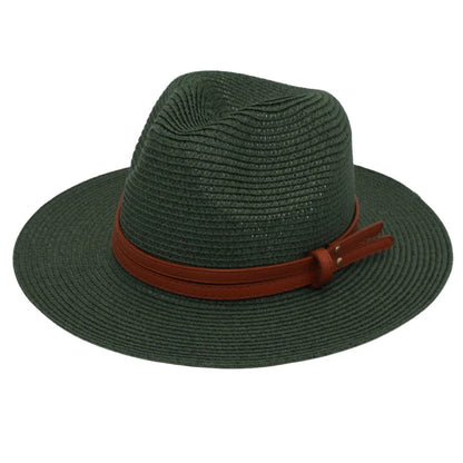 Breathable Straw Panama Hat - European American Style Jazz Sun Hat for Beach & Leisure