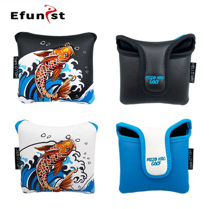 Koi Pattern Golf Club Head Covers – PU Leather, Waterproof, Driver / Fairway / Hybrid / Putter