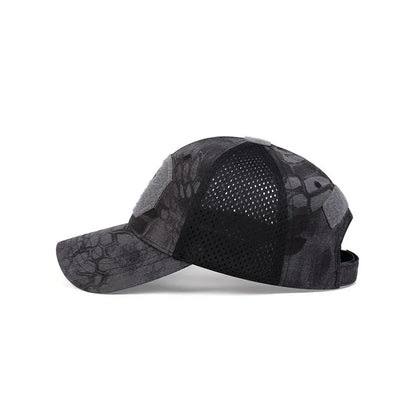 Adjustable Baseball Cap with Skull Embroidery Patch - 2025 Breathable Outdoor Sunscreen Hat for Spring & Autumn