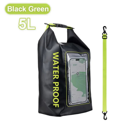 PVC Waterproof Dry Bag 2L - Touch Screen Phone Pouch for Swimming Rafting Surfing Boating - Shoulder Bag