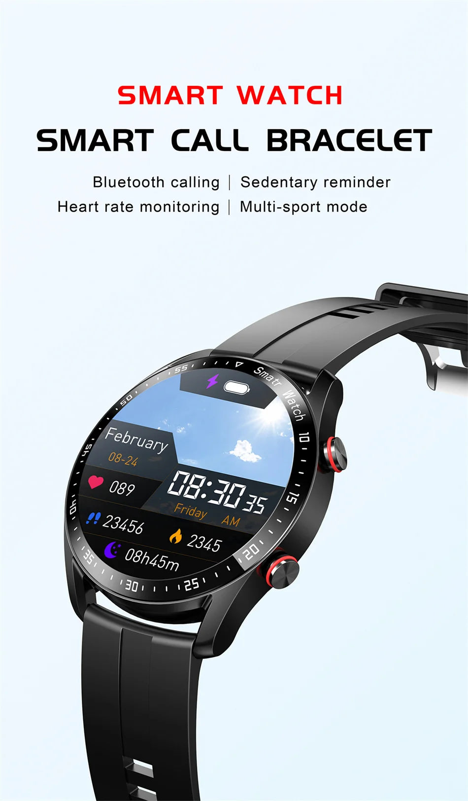 GT Series Smart Watch - HD Screen with Bluetooth Call, GPS Tracker, Heart Rate Monitor & IP68 Waterproof for Men & Women