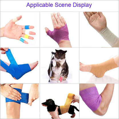 Self Adhesive Elastic Bandage 5cm Yellow Bee Printed Athletic Tape Wraps for Sports Wrist Joint Pet Multi-Pack