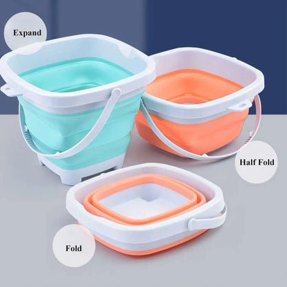 Children's Beach Sand & Water Play Set - 11 Piece Collapsible Bucket Kit with Summer Outdoor Toys for Kids Sandbox Games (Random Color Selection)