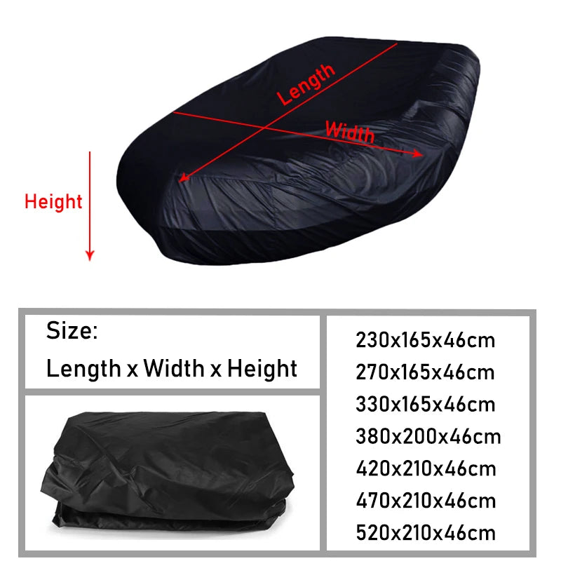 Inflatable Boat Cover - V-Shape Waterproof Dustproof UV-Resistant Protection for Dinghies, Fishing Boats, and Kayaks