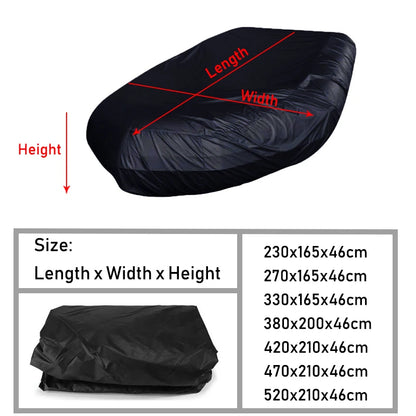 Inflatable Boat Cover - V-Shape Waterproof Dustproof UV-Resistant Protection for Dinghies, Fishing Boats, and Kayaks