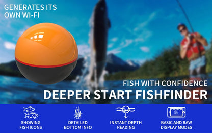 WiFi Fish Finder 100M - Wireless Sonar Echo Finder for Lake & Sea Fishing (iOS & Android)