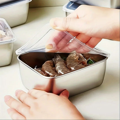Premium Stainless Steel Food Container Set - 6-Piece Leakproof & Stackable Storage with Secure Lids for Outdoor Adventures, School & Travel