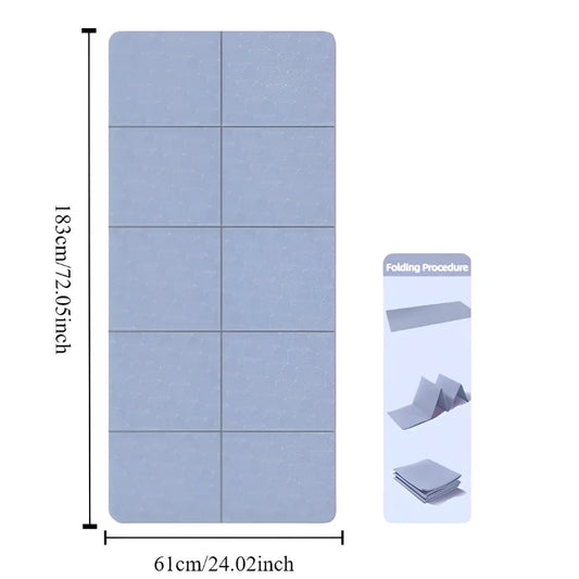 Eco-Friendly TPE Foldable Yoga Mat - Double-Sided Non-Slip Travel Exercise Mat for Pilates & Floor Workouts