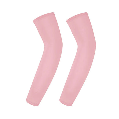 Children's Ice Silk Cooling Arm Sleeves - Quick-Dry UV Protection Cycling Arm Guards for Girls Outdoor Sports (1 Pair)
