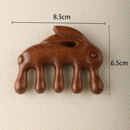 Wooden Scalp Massage Comb - Natural Wood Head Massager for Relaxation & Hair Care