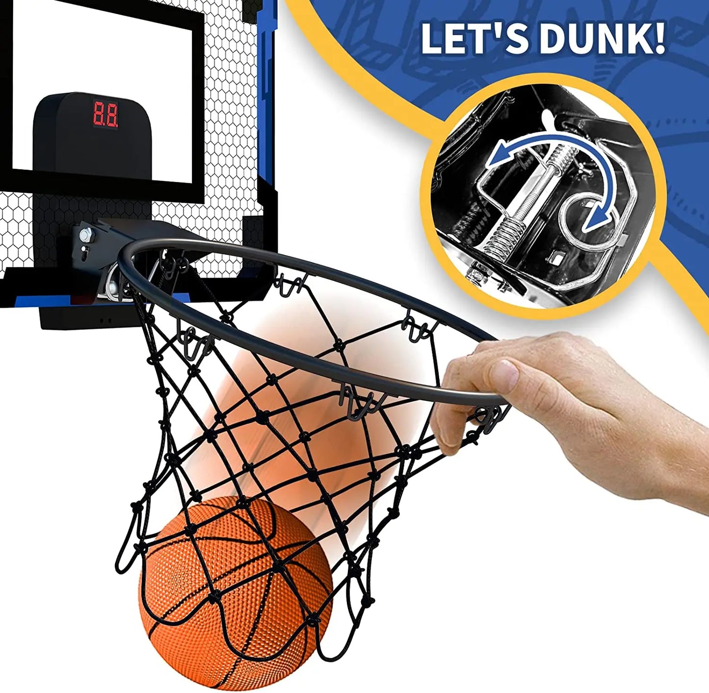 Wall-Mounted Ring Basketball Hoop – Indoor Training Mini Basketball Toy Set for Kids, Ideal for Home and Outdoor Play