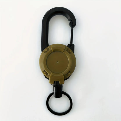 Heavy Duty Retractable Badge Reel Keychain with Carabiner Clip - Extendable Key Chain Holder for Men's Outdoor Bags (1/2/4 Pack Options)