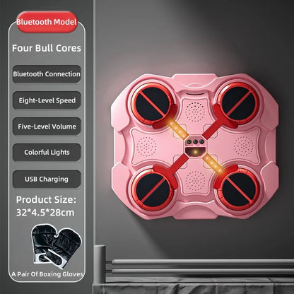 Smart Music Boxing Trainer - Wall-Mounted Electronic Strike Target for Home Indoor Training & Reaction Development