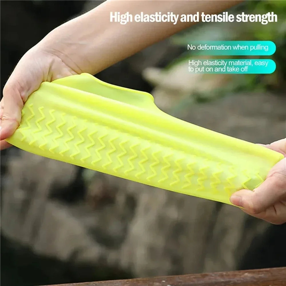 Silicone Waterproof Shoe Covers - Slip-Resistant Reusable Rain Boot Protectors for Outdoor Activities
