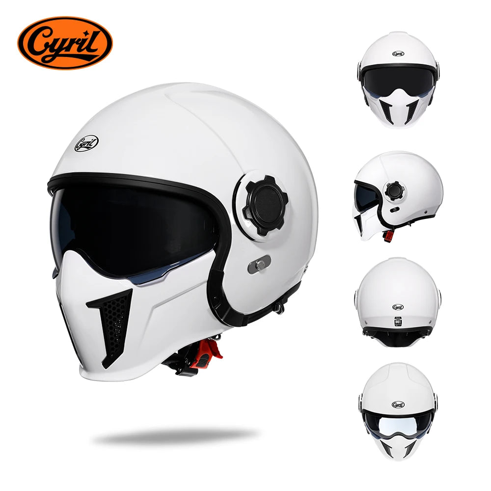 Modular Motorcycle Helmet - Full Face/Open Face 3/4 Dual Visor Helmet (ECE/DOT Certified, Unisex)