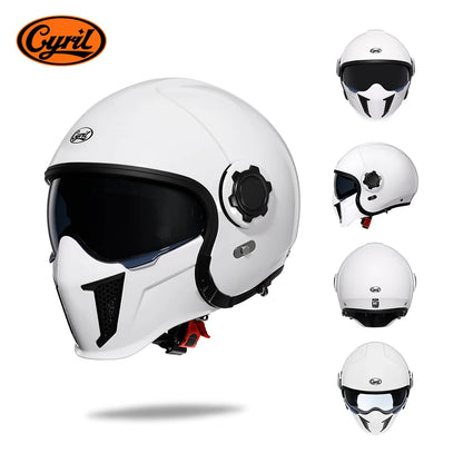 Modular Motorcycle Helmet - Full Face/Open Face 3/4 Dual Visor Helmet (ECE/DOT Certified, Unisex)
