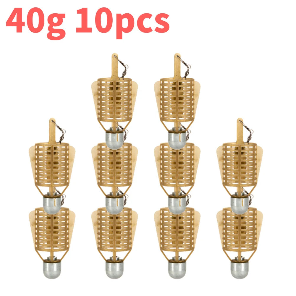 Fishing Bait Cage with Iron Head - Spherical Explosion Basket Feeder Holder Hook Tackle