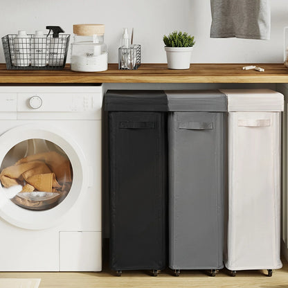 Wheeled Laundry Hamper with Lid - Closed Storage Basket for Bedroom, Bathroom & Laundry Room