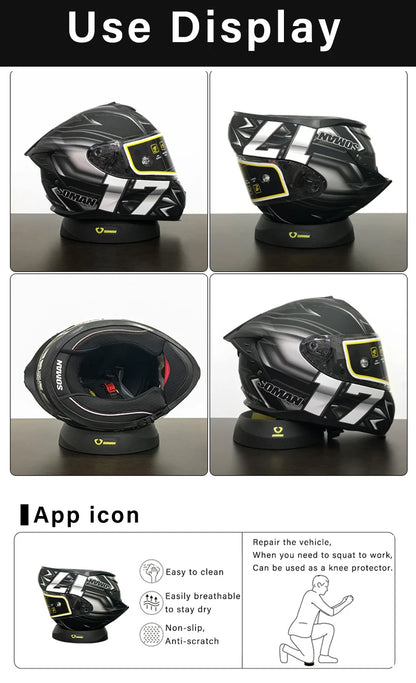 SOMAN Portable Motorcycle Helmet Stand - Donut Ring Support Pad - Scratch-Resistant Anti-Skid Protection