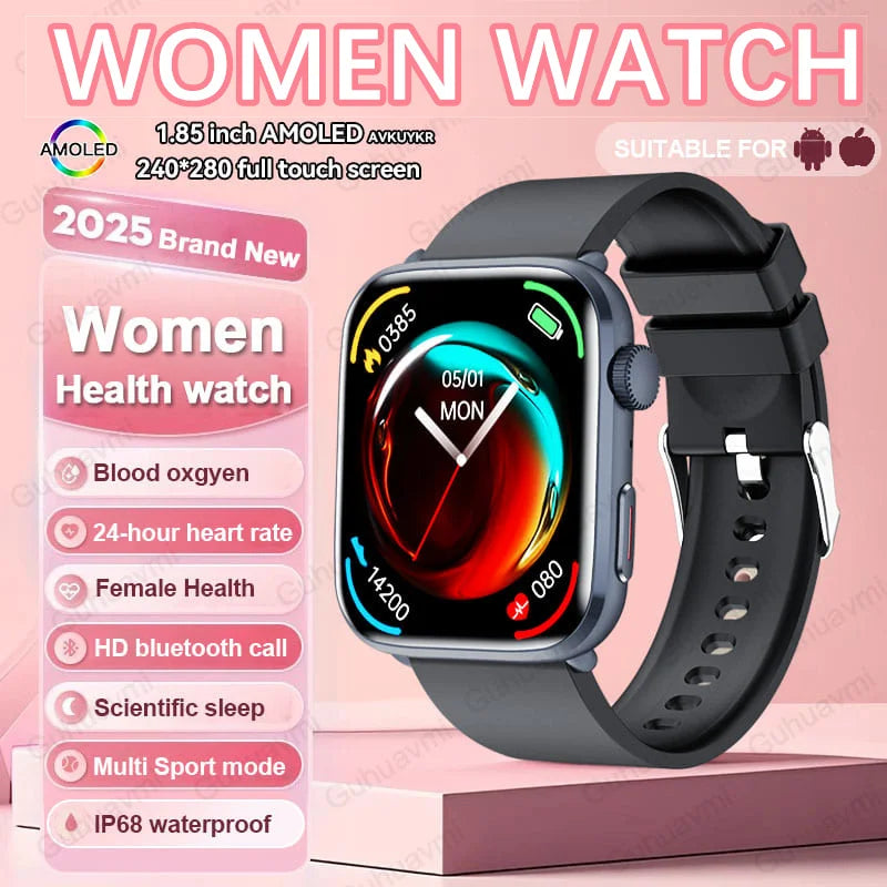 AI Smart Health Watch - HRV+PPG Blood Pressure & Heart Rate Monitor with IP68 Waterproof & NFC