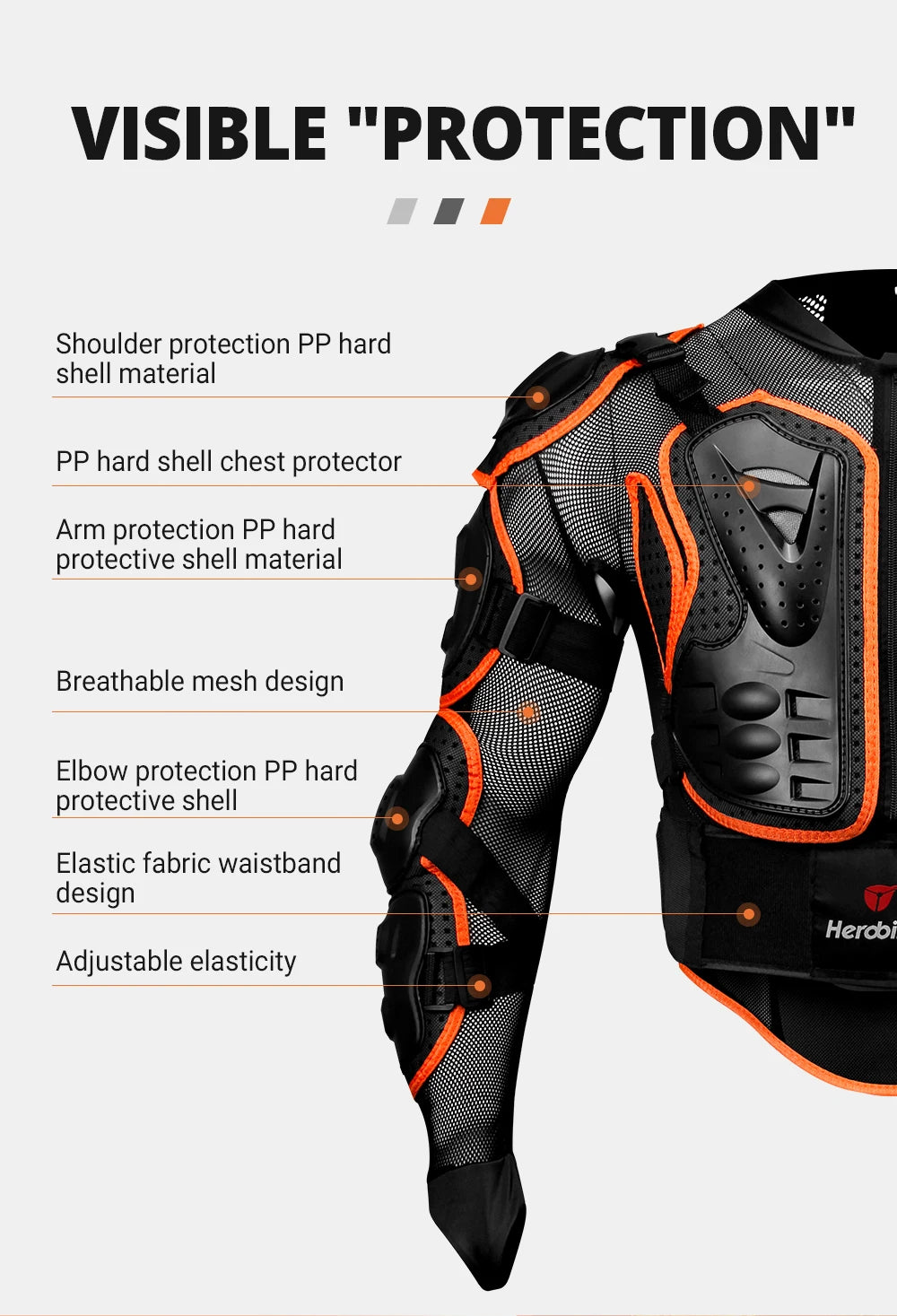 Men's Full Body Armor Motorcycle Jacket - Motocross Enduro Racing Protection Equipment (S-4XL)