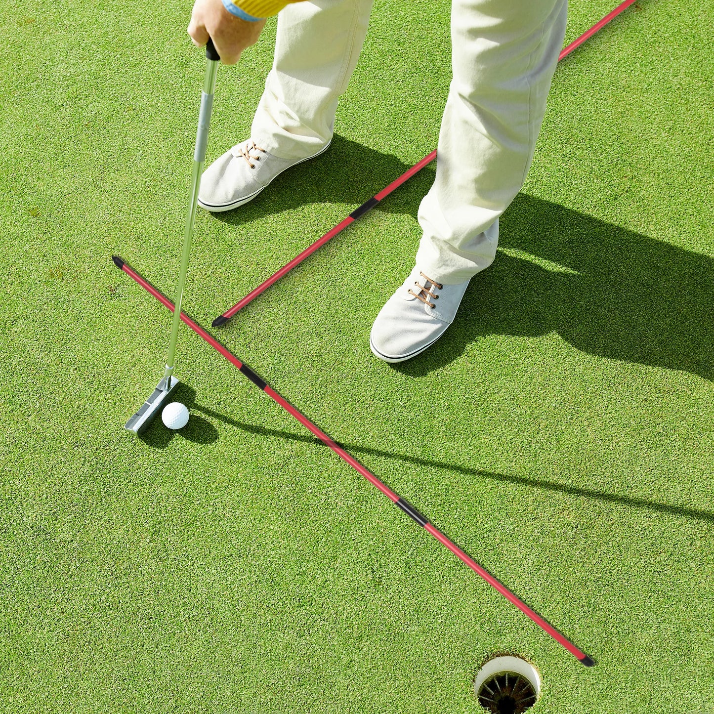 Golf Alignment Sticks - 2 Sets of 48inch Practice Rods - Collapsible & Portable - 6 Colors Available