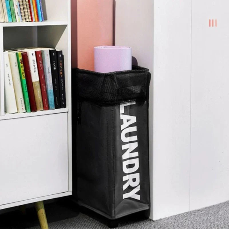 Foldable Laundry Basket with Wheels - Multi-Purpose Storage for Clothes, Yoga Gear & Bathroom Accessories