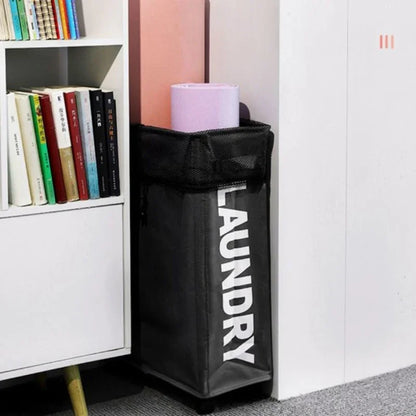 Foldable Laundry Basket with Wheels - Multi-Purpose Storage for Clothes, Yoga Gear & Bathroom Accessories