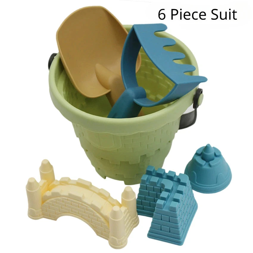 Kids Beach Castle Building Set - Complete Sand Play Kit with Bucket & Scoop - Outdoor Summer Sandbox Toys for Children & Family Fun