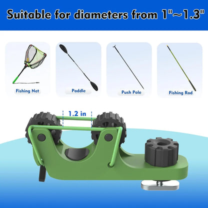 Kayak Paddle Holder Set - 2 Piece Track Mount Accessories for Standard Kayak Oars and Fishing Rails