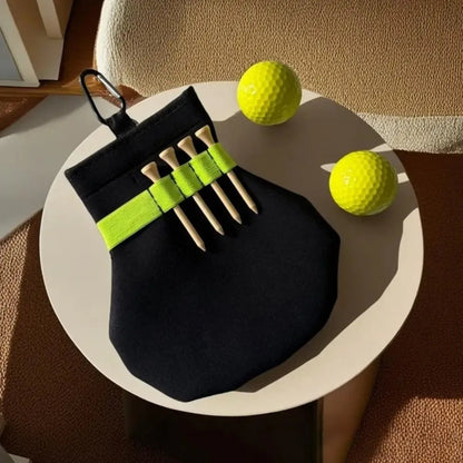 Golf Ball Pouch with Metal Clip - Spacious Terylene Carry Bag for Balls and Tees