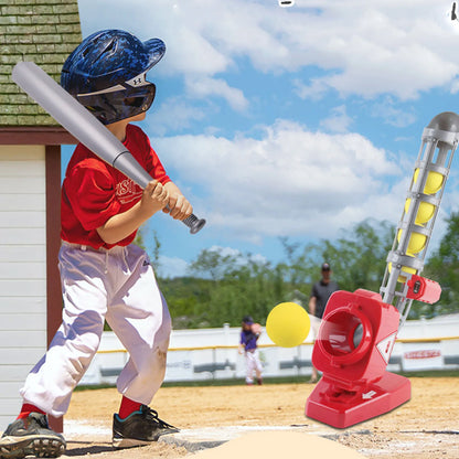 2-in-1 Baseball & Tennis Automatic Pitching Machine - Complete Training Set with Bat, Racket & 6 Balls