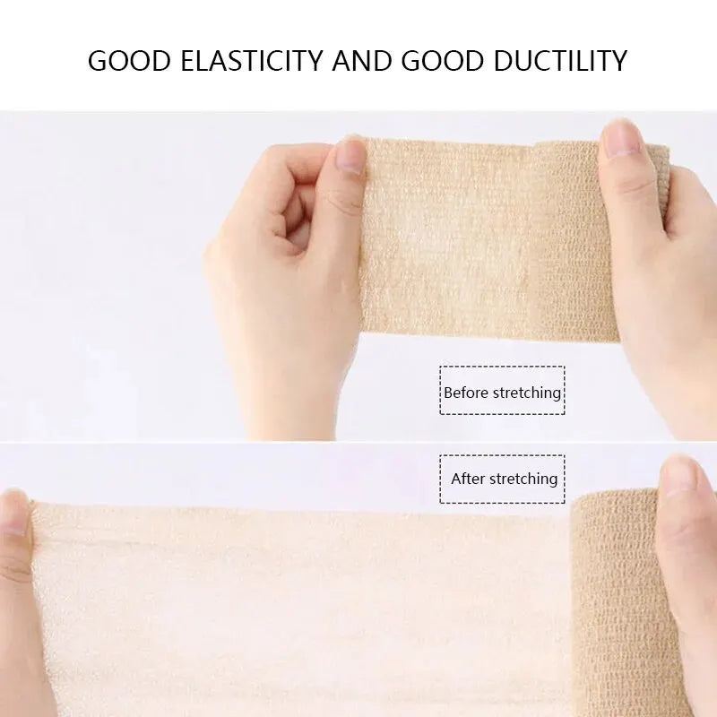 Athletic Self-Adhesive Cohesive Bandage Wrap - Skin Tone Non-Woven Elastic Stretch Tape