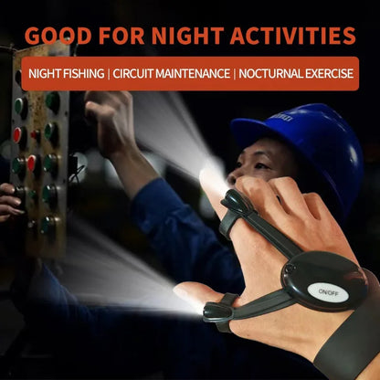 LED Fishing Gloves - Rechargeable Half-Finger Gloves with Built-In Flashlight for Night Fishing & Outdoor Activities
