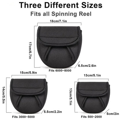 Neoprene Fishing Reel Cover - Waterproof Protective Case for Spinning Reels (S/M/L)