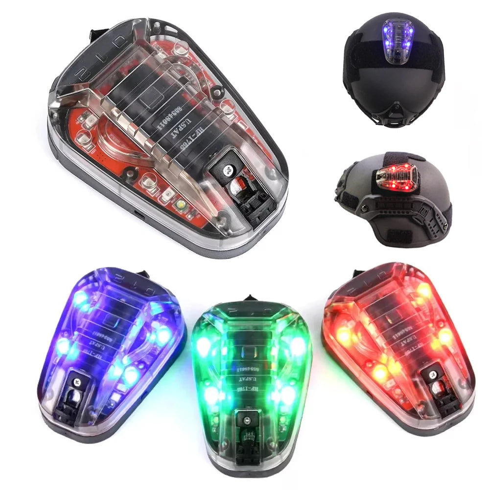 Tactical Helmet Light - Multi-Function IR Strobe Signal Lamp with Velcro Mount