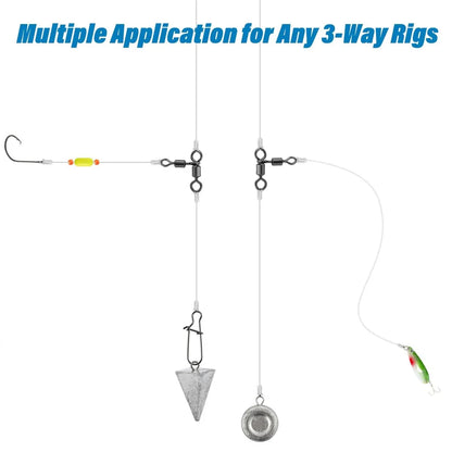 Triangle Joint 3-Way Rolling Swivels - Catfish Fishing Connectors for Bottom Bouncing