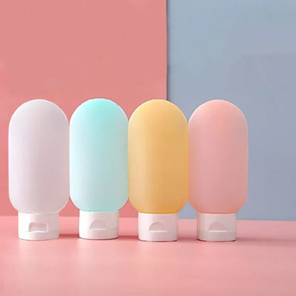 Travel Squeeze Bottles Set - 4 Pack 60ml Refillable Soft Lotion Containers for Shampoo & Toiletries