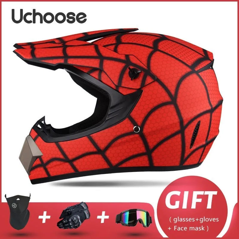DOT Certified Professional Off-Road Motorcycle Helmet - Adults & Children - Downhill Racing Motor Helmet with Free Gift