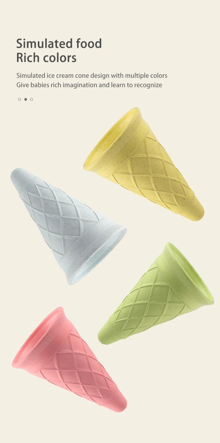 Beach Ice Cream Play Set - Eco-Friendly Wheat Straw Sand Toy Kit