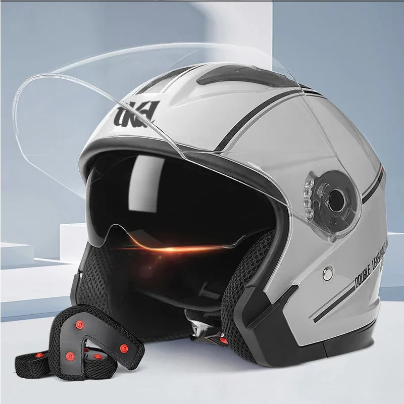 Full Face Modular Flip-Up Motorcycle Helmet - Dual Visor Anti-Fog Design for Men & Women (4 Colors)