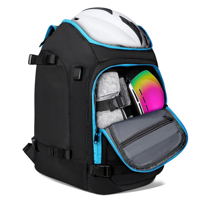50L Waterproof Ski Boot Bag Backpack - Large Capacity with Dry Wet Separation for Snowboard Boots, Helmet, Goggles & Skis