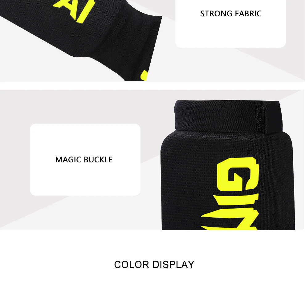 Cotton MMA Shin Guards - Boxing Kickboxing Foot Protection with Instep Ankle Support for TKD Muay Thai Training