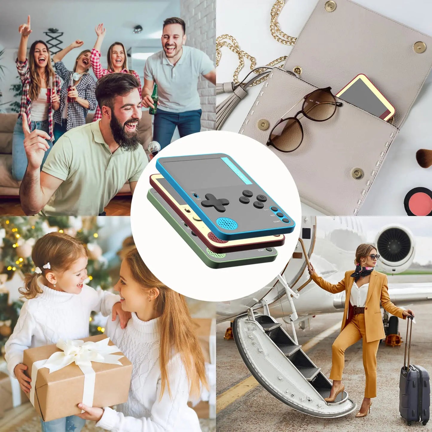 Portable Retro Handheld Game Console - 500 Classic Games - LCD Screen - Rechargeable - Gift for Kids & Adults