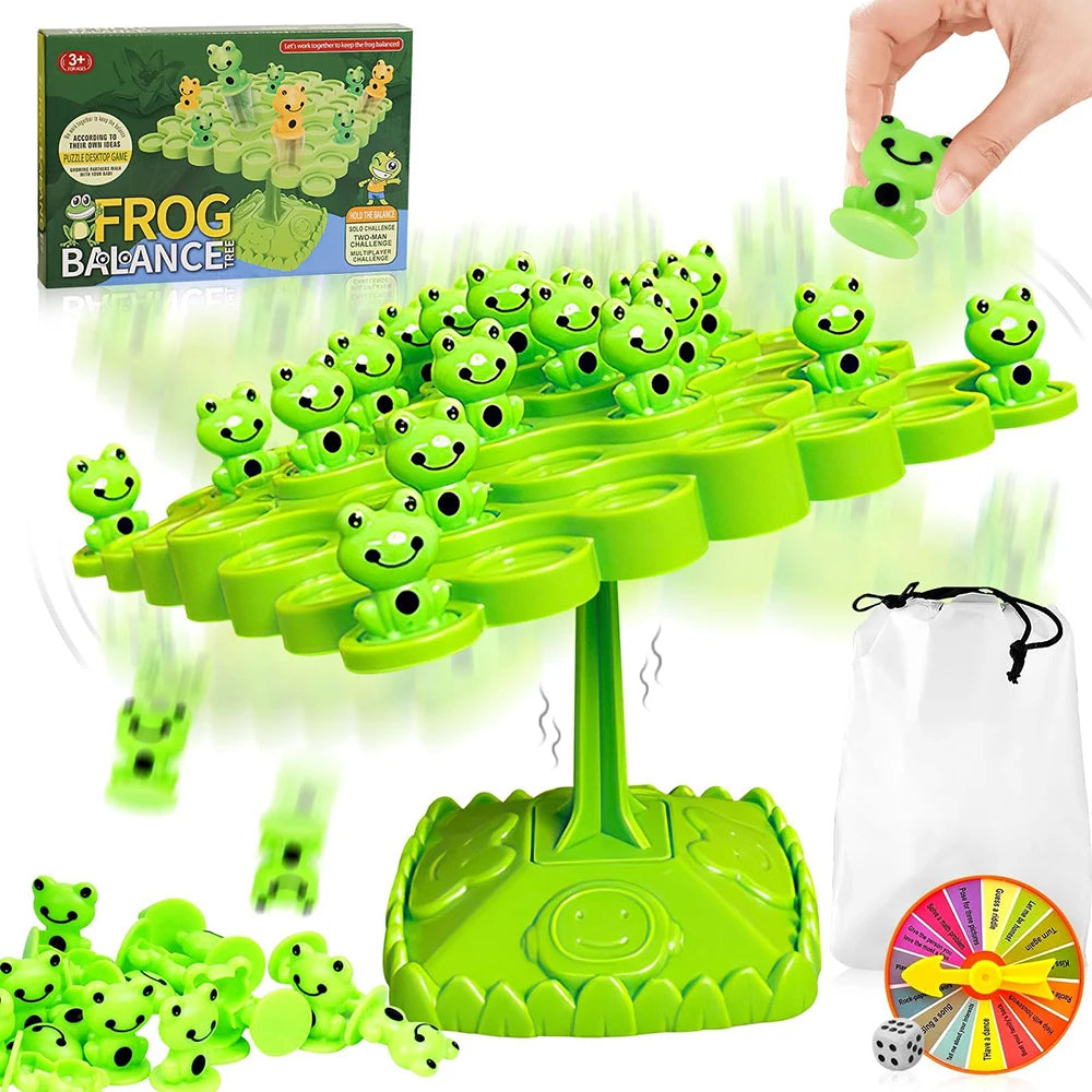 Frog Balance Tree Montessori Math Game - Parent-Child Interactive Tabletop Balancing Toy Gift for Children