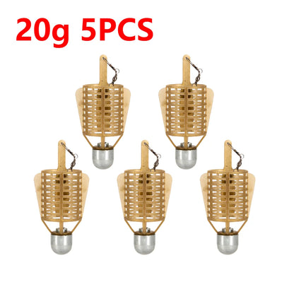 Fishing Bait Cage with Iron Head - Spherical Explosion Basket Feeder Holder Hook Tackle