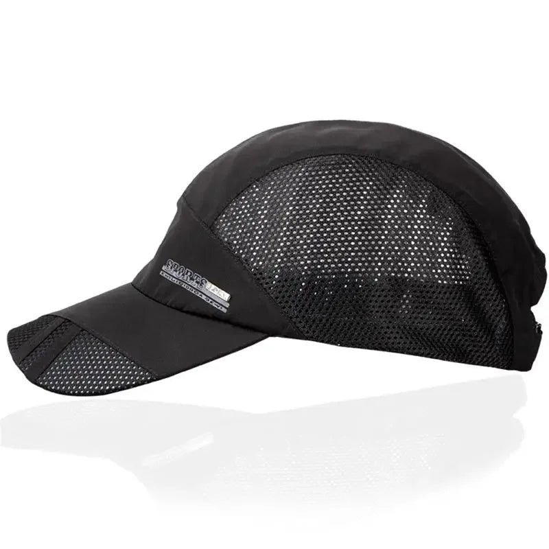 Quick-Dry Mesh Running Cap - Adjustable Breathable Baseball Visor for Outdoor Sports